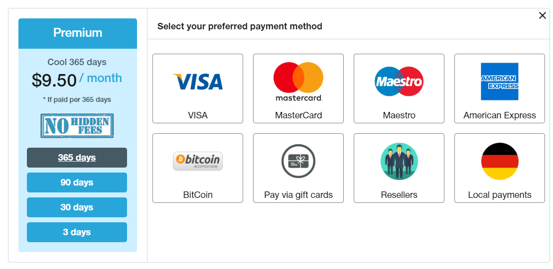 keep2share Payment Methods: PayPal, Paysafecard