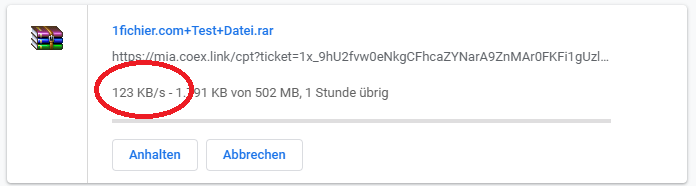 1fichier test de vitesse de téléchargement