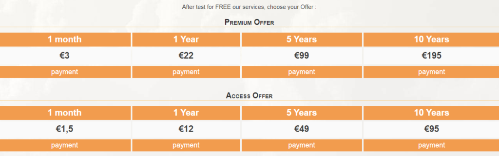 quel est le coût d'un compte premium 1fichier