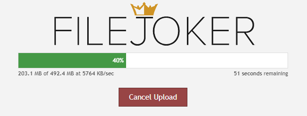 Filejoker Upload mit kostenlosen Account