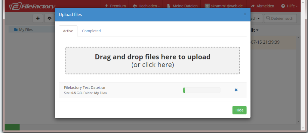 filefactory upload speed