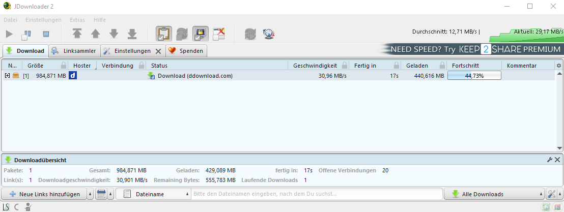 Linksnappy DDownload en la prueba