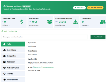 Hexload Filehoster Account Test