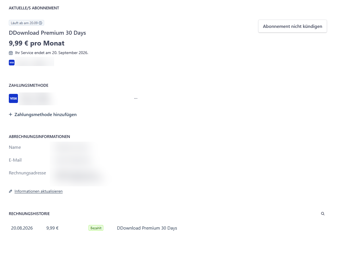 DDownload Premium nach Kündigung – Service endet am 20. September 2026